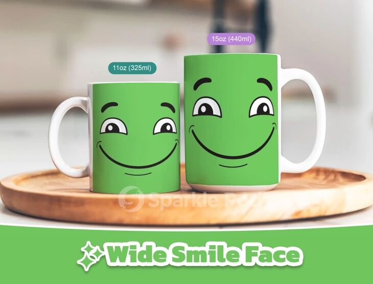 Wide Smile Facial Expression Mug - Sparkle Pod